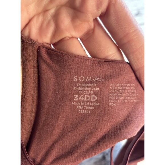 Soma Embraceable Enchanting Lace Brown Size 34DD Underwire Front Closure - Picture 6 of 8